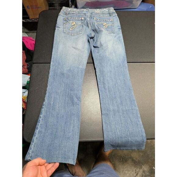 ZGO Premium Blue Jeans Bootcut Light Wash Embellishments on Front Pockets and Wa - Picture 3 of 7